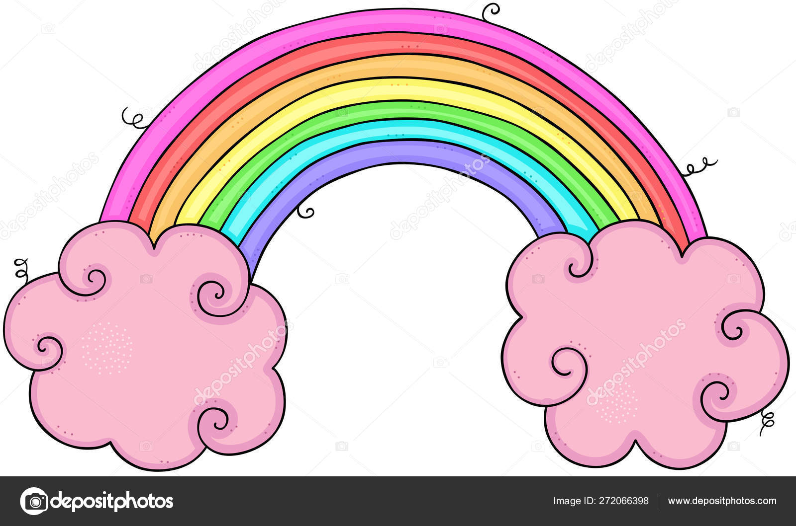 Funny Rainbow Pink Clouds Stock Vector by ©socris79 272066398