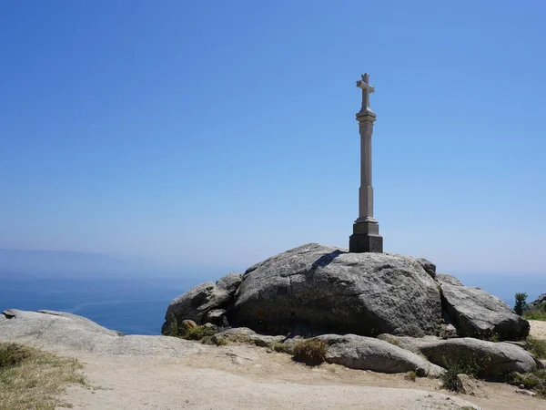 Cruz Pedra Cabo Finisterre — Fotografia de Stock