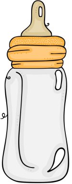 Bebek süt şişesi üzerinde beyaz izole