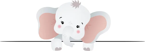 Neugieriges Elefantenbaby Lugt Heraus — Stockvektor