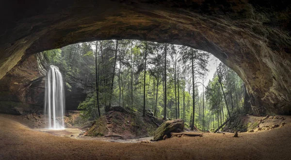 Inside Ash Cave Panorama — Stock Photo, Image