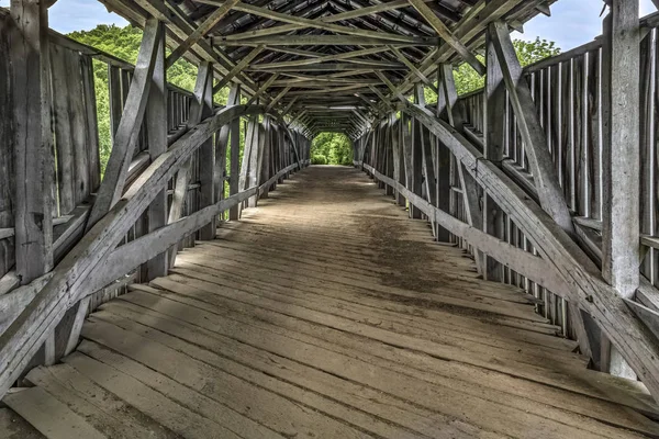 All'interno del ponte coperto di Knowlton — Foto Stock