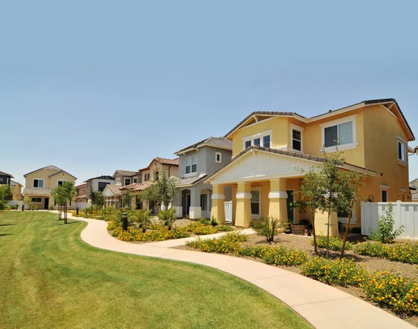 Suburban Arizona Gemeenschap Schot Van Hoge Uitkijkpunt Neerkijken Een Woningbouw — Stockfoto