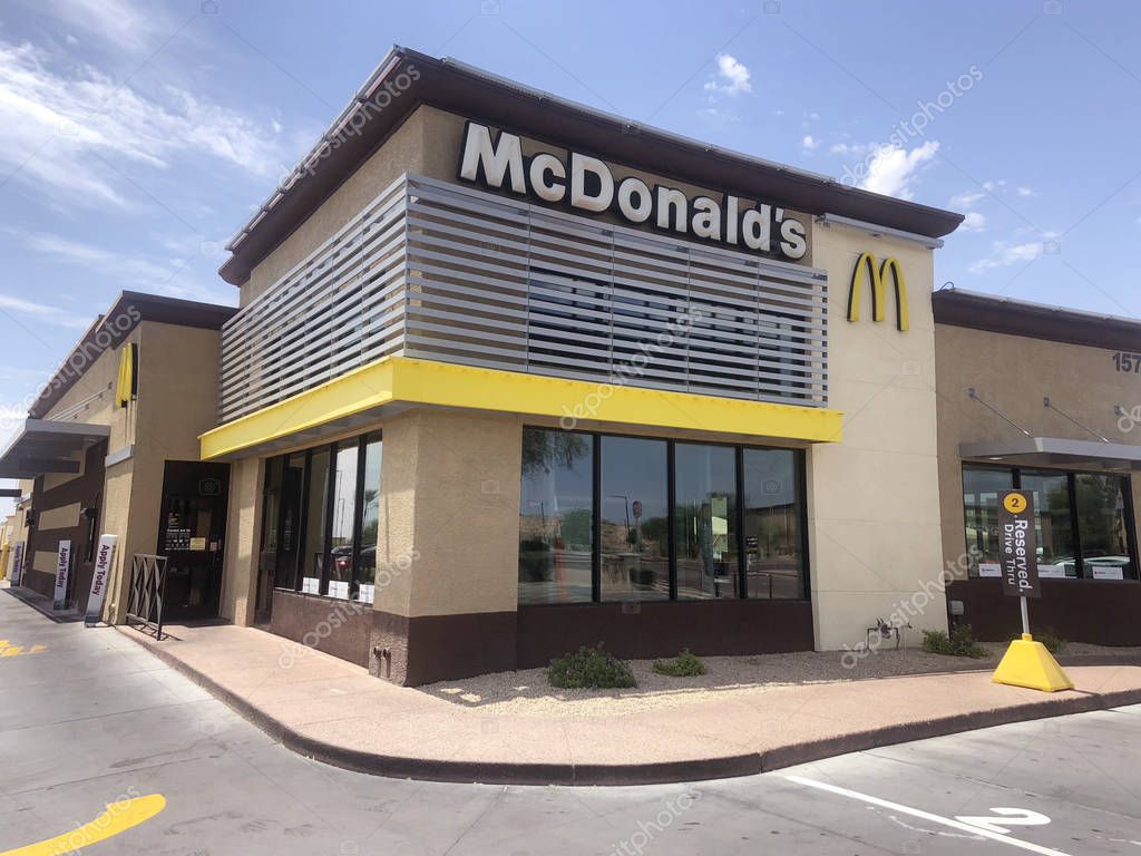 Scottsdale,AZ/USA-7.29.18: McDonald's an American fast food company, founded in 1940 by Richard & Maurice McDonald, in CA. McDonald's is now the world's largest restaurant chain by revenue.