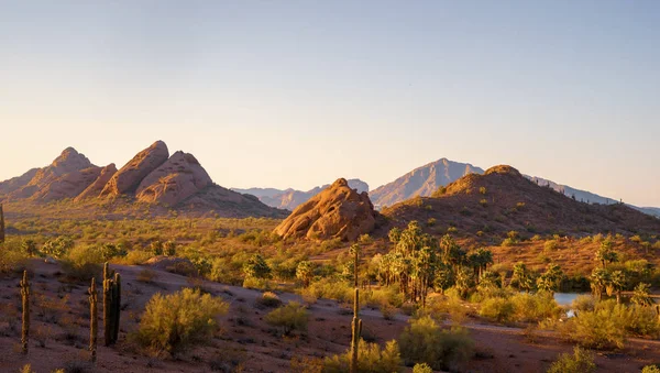 Arizona Papago Park Gipfelt Bis Zum Kamelback Mountain Phoenix Scottsdale — Stockfoto