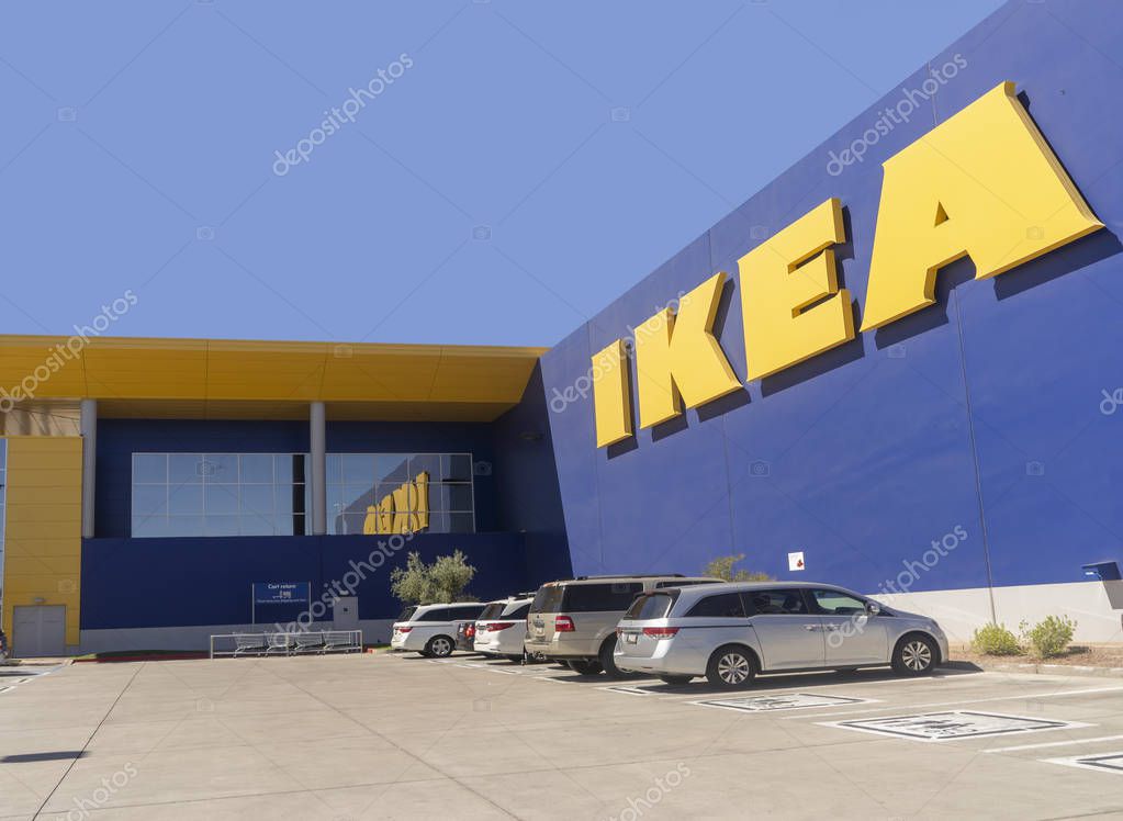 Tempe,AZ/USA - 9.25.18: Ikea is a Swedish-founded multinational group founded in 1943 by then-17-year-old Ingvar Kamprad.  Ikea designs and sells ready-to-assemble furniture and accessories.
