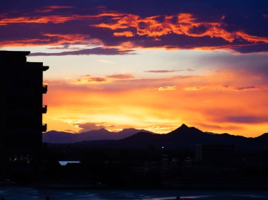 Scottsdale,Arziona, stunning colorful desert sunset landscape clipart