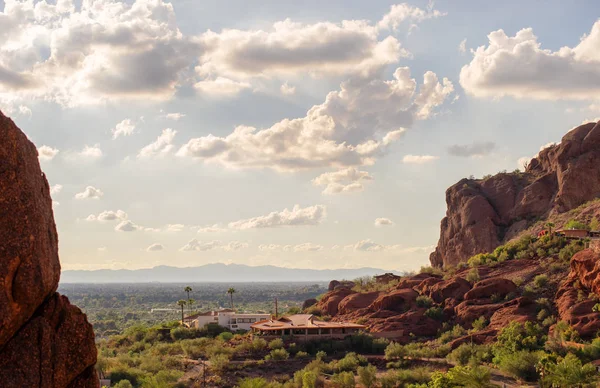 Blick Auf Phönix Und Tempel Vom Kamelrücken Arizona Usa — Stockfoto