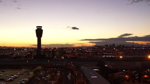 Phoenix Usa Phoenix Sky Harbor International Airport Time Lapse Aeropuerto — Vídeo de stock