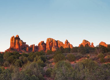 Sedona görkemli günbatımı Panorama stil manzara arka plan