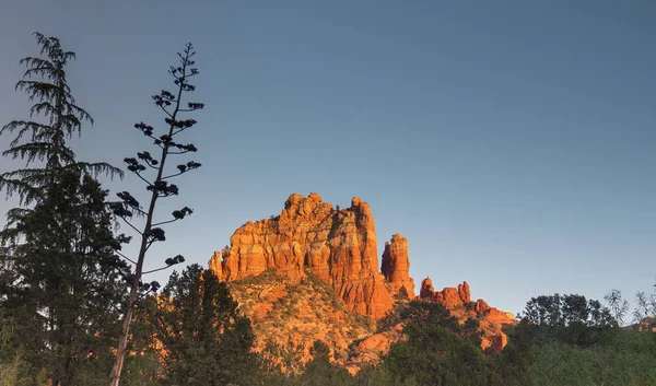 Sedona Görkemli Günbatımı Panorama Stil Manzara Arka Plan — Stok fotoğraf