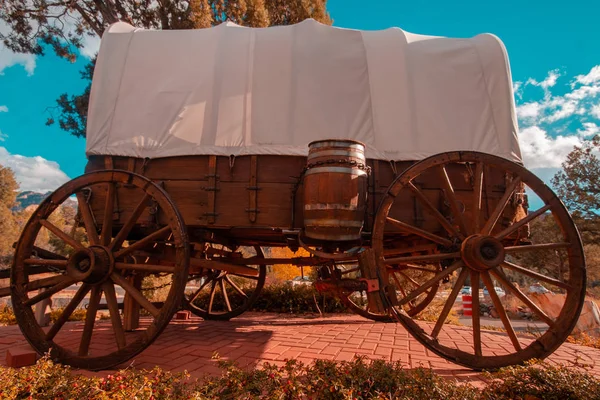 Close View Old Vintage Wooden Waggon — Stock Photo, Image