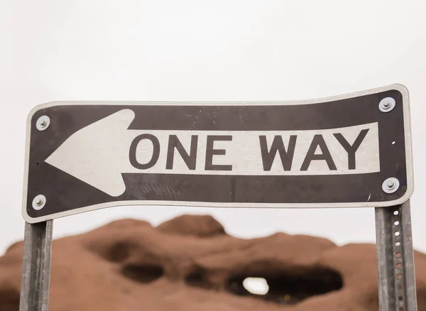 Road Sign Lettering One Way — Stock Photo, Image