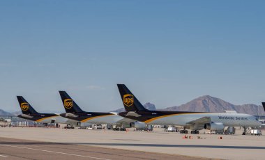 Phoenix,Az/USA - 6.5.19 Founded in 1907, UPS is the world's largest package delivery company and a leading global provider of specialised transportation and logistics services. clipart