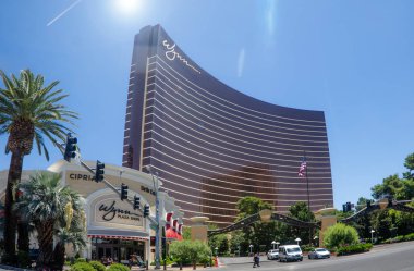 Las Vegas,NV/USA - 6.27.19: Wynn & Encore  luxury resort & casino on the Strip. The US $2.7-billion resort is named after casino developer Steve Wynn and is the flagship property of Wynn Resorts. clipart