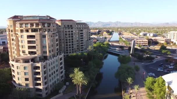 Scottsdale Waterfront Area Arizona Usa — стоковое видео