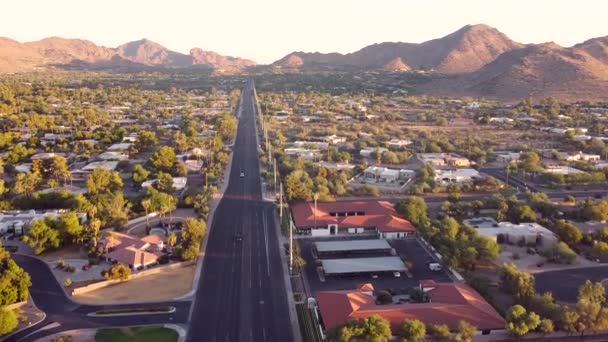 Camelback Mountain Coucher Soleil Surplombant Phoenix Arizona Desert Community — Video