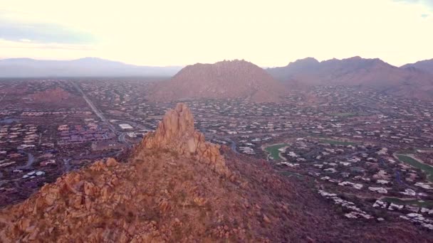 Pinnacle Peak Scottsdale Arizona Usa Filmati Aerei Una Bellissima Zona — Video Stock