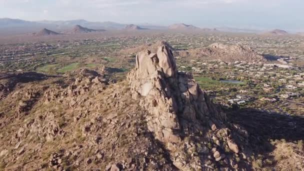 Pinnacle Peak Scottsdale Arizona Usa Flygbilder Från Vackra Ökenbergsområden — Stockvideo