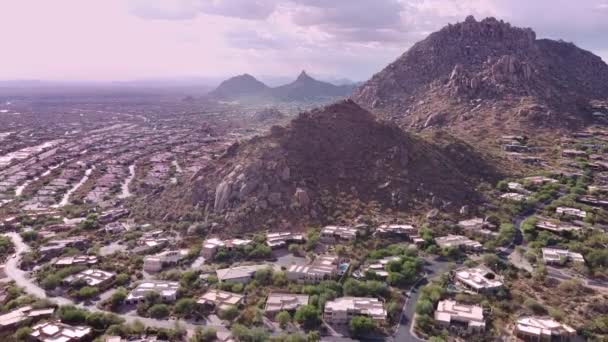 Pinnacle Peak North Scottsdale Arizona Usa Luftaufnahmen Der Wunderschönen Wüstengebirgslandschaft — Stockvideo