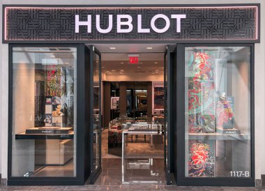 Scottsdale, Az / USA 9.9.2019: Hublot, İtalyan Carlo Crocco tarafından 1980 yılında kurulan İsviçreli lüks saat üreticisidir..