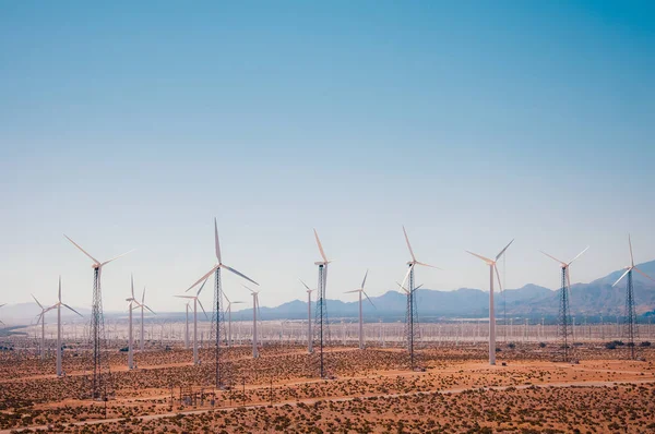 Energia Natural Limpa Sustentável Renovável Proveniente Turbinas Eólicas — Fotografia de Stock