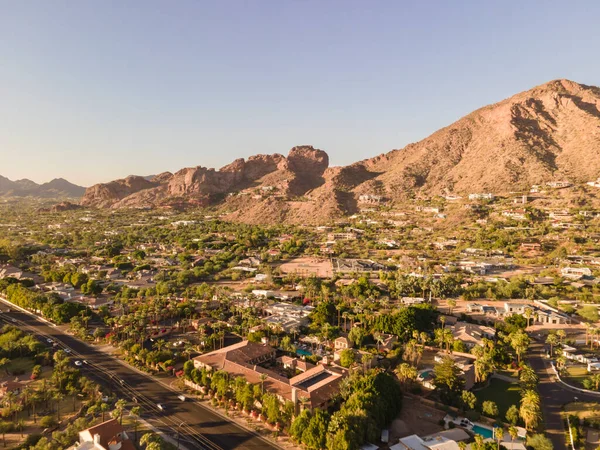 Camelback Mountain Och Kanal Phoenix Scottsdale Arizona Usa — Stockfoto