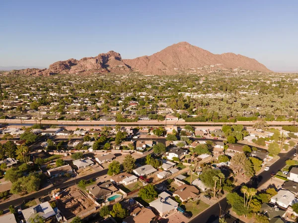 Camelback Mountain Och Kanal Phoenix Scottsdale Arizona Usa — Stockfoto