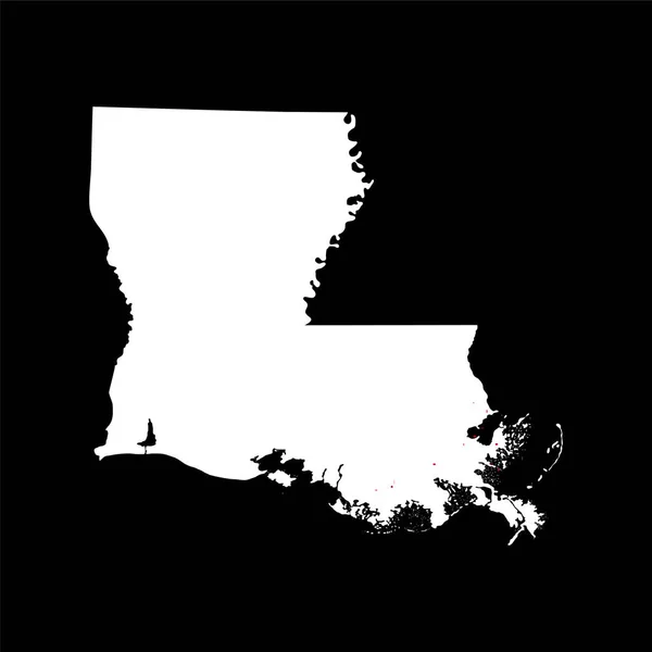 Carte de l'État américain de Louisiane — Image vectorielle