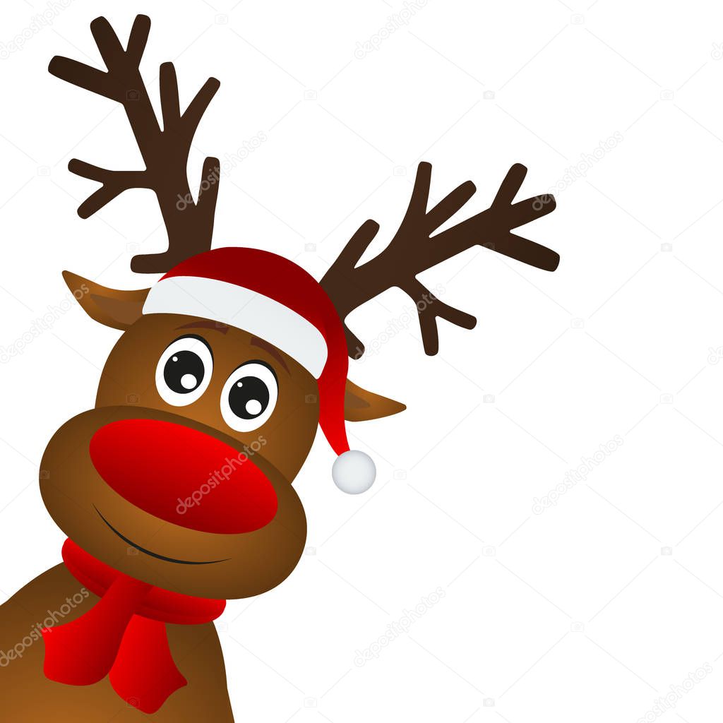 Funny cartoon christmas reindeer 