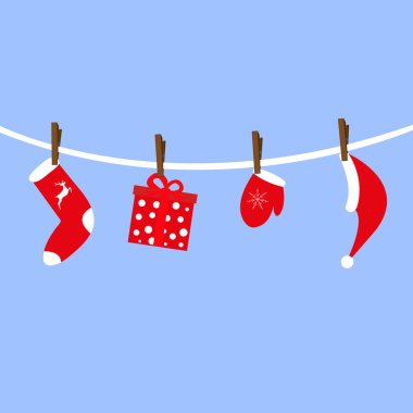 Noel Baba aksesuarları clothespins asmak