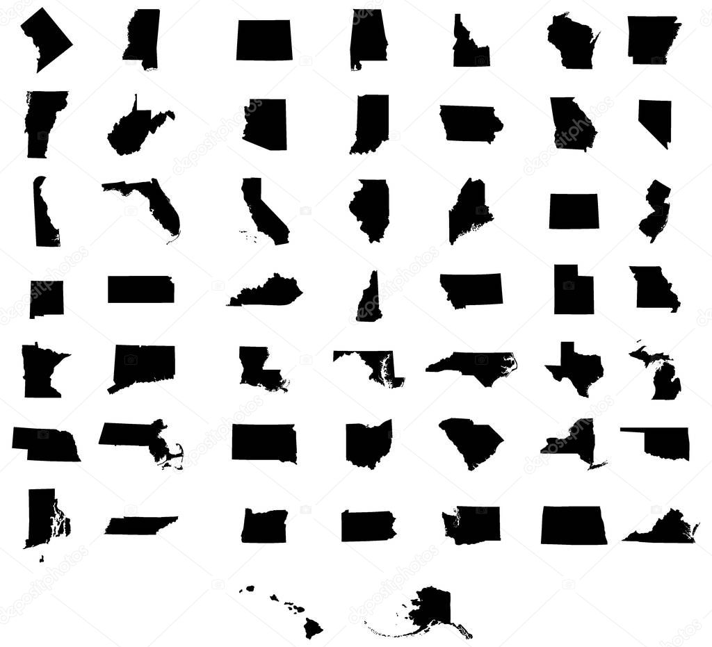 set of US states maps