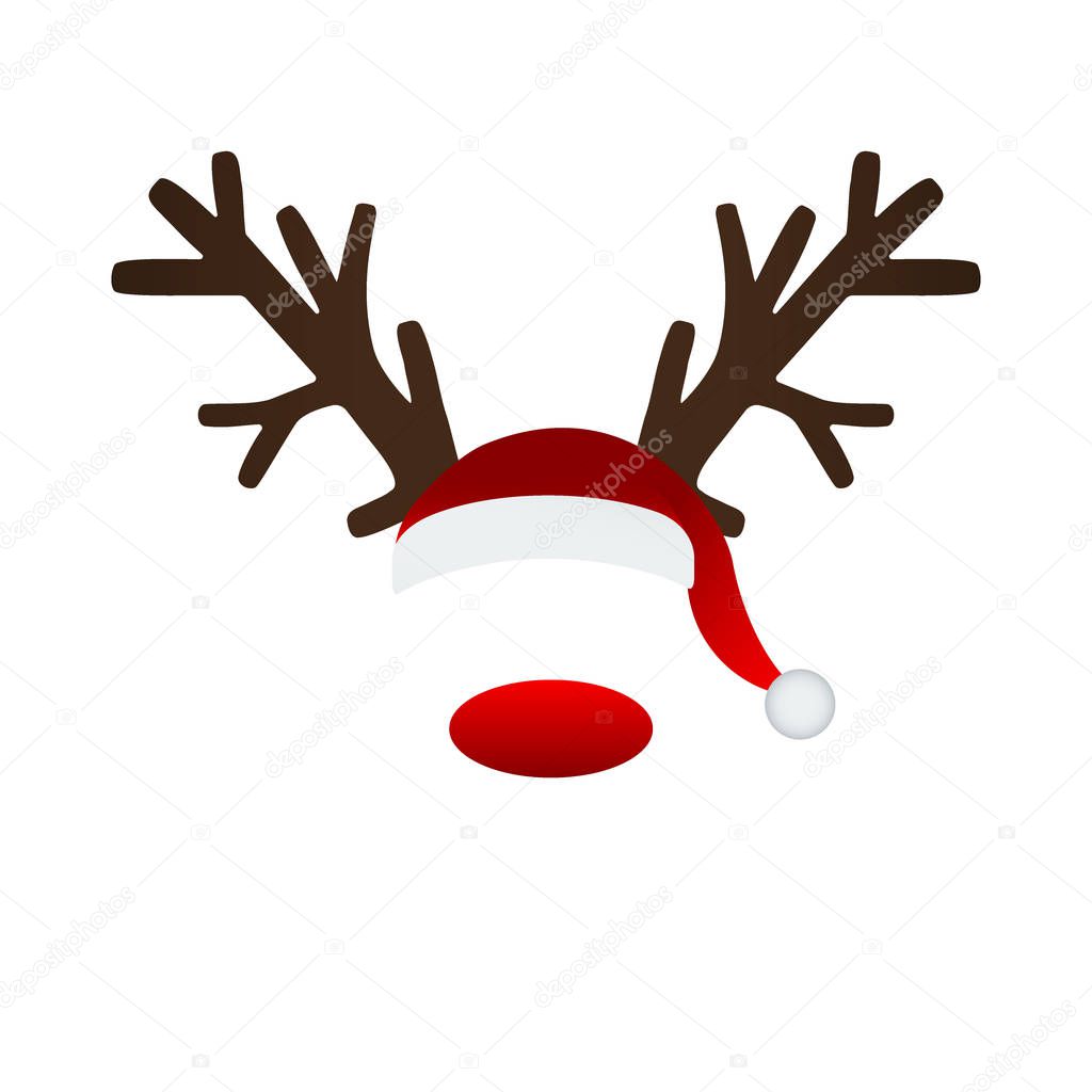 Reindeer antlers and Santa hat