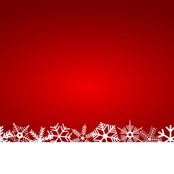 Fondo rojo de Navidad con copos de nieve — Archivo Imágenes Vectoriales