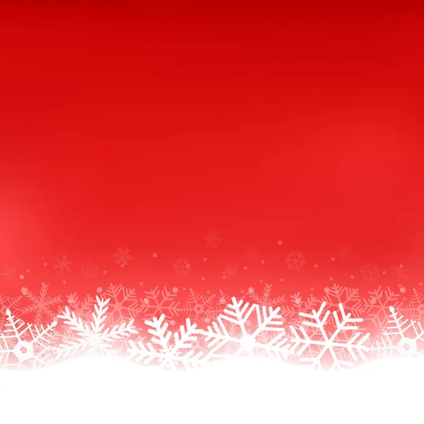 Weihnachten roter Hintergrund mit Schneeflocken — Stockvektor