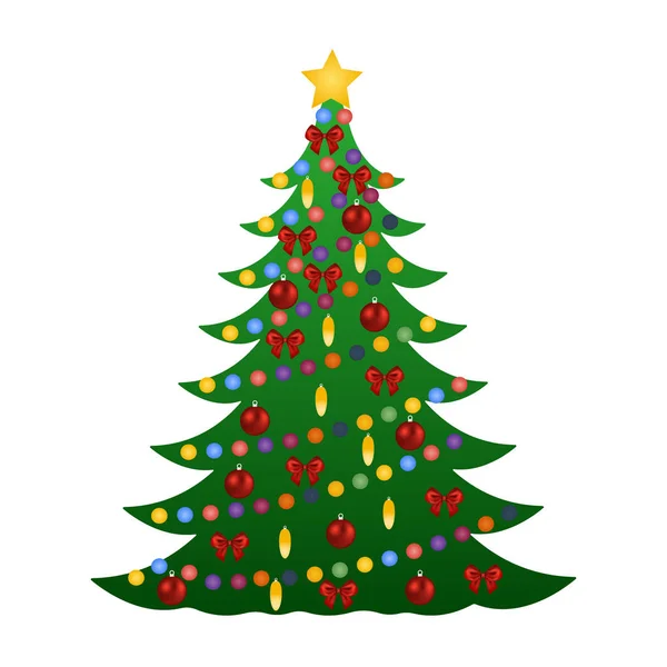 Christmas tree with decorations — Stock Vector