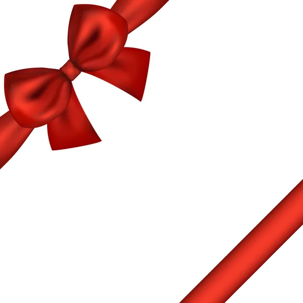 Червоний подарунковий бант зі стрічки — стоковий вектор