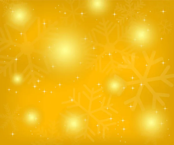 Jul guld bakgrunden med snöflingor — Stock vektor