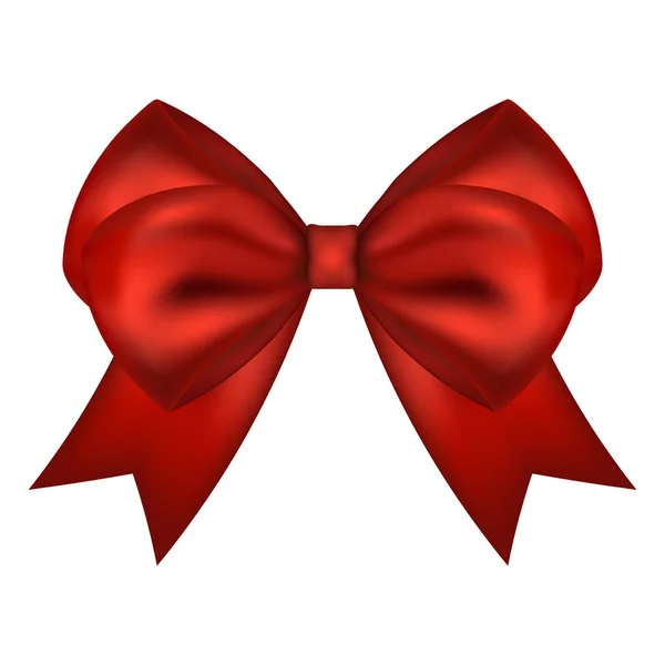 Arco de regalo rojo de cinta — Vector de stock