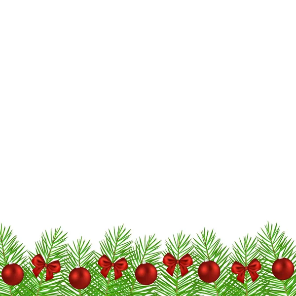 Vánoční stromek větve zdobené — Stockový vektor