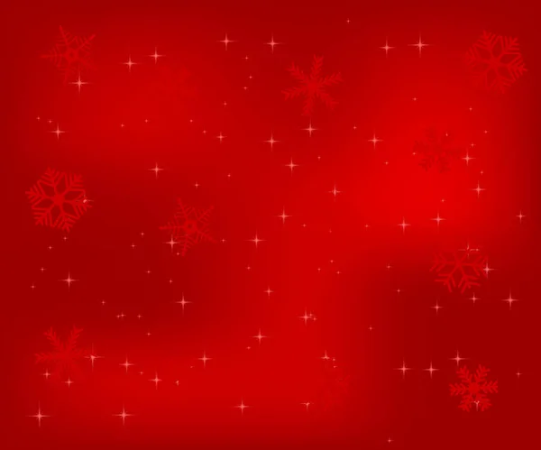 Fondo rojo de Navidad con copos de nieve — Archivo Imágenes Vectoriales