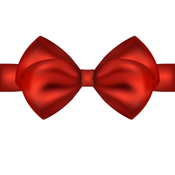 Arco de regalo rojo de cinta — Vector de stock