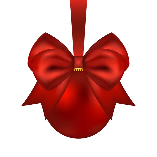 Christmas kırmızı topu bir beyaz fiyonklu 