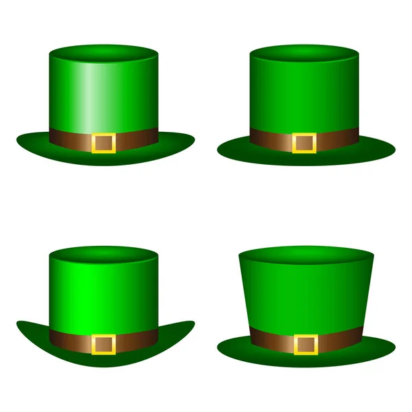 Yeşil St. Patrick s gün şapka şapka kümesi — Stok Vektör
