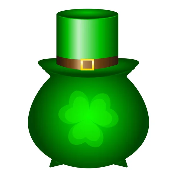 Pot and the cap of the cap is a symbol of St. Patrick s Day — Stock Vector