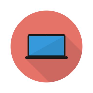 Gölge ile dizüstü bilgisayar simgesi