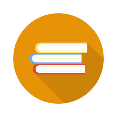 Simge kitap bir gölge ile. Düz işareti 