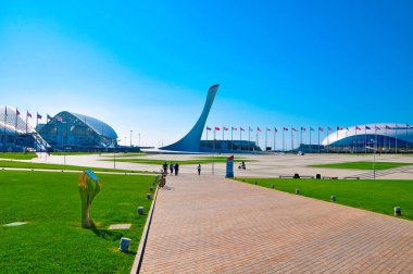 Rusya - 2 Ekim 2018 Soçi Park.Stadium futbol arenası Fisht