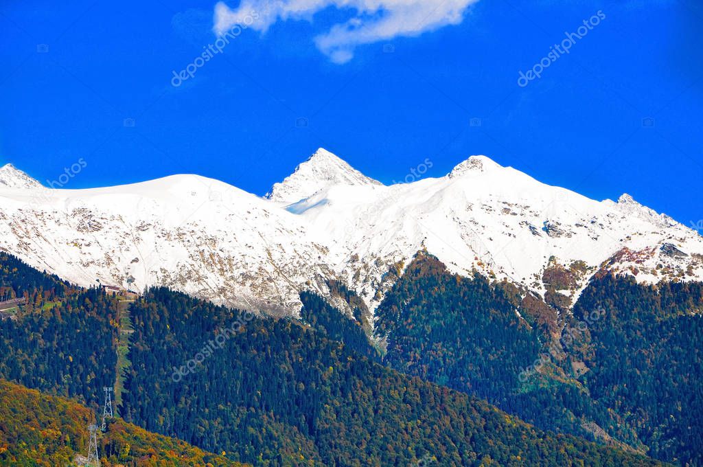 High mountains of the Caucasus in Sochi