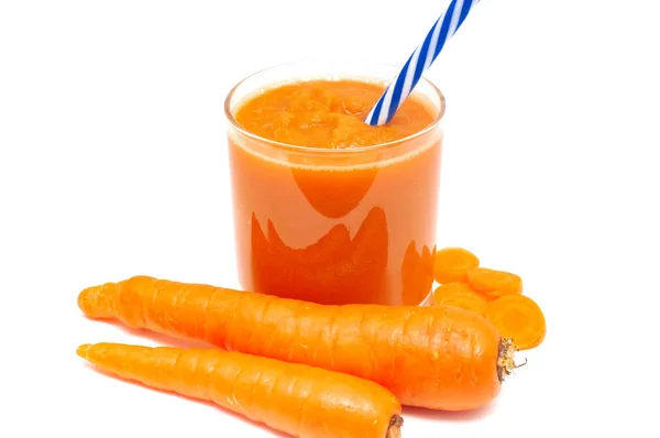 Färsk morot smoothie med massa för Detox Body rensning och hälsosam — Stockfoto